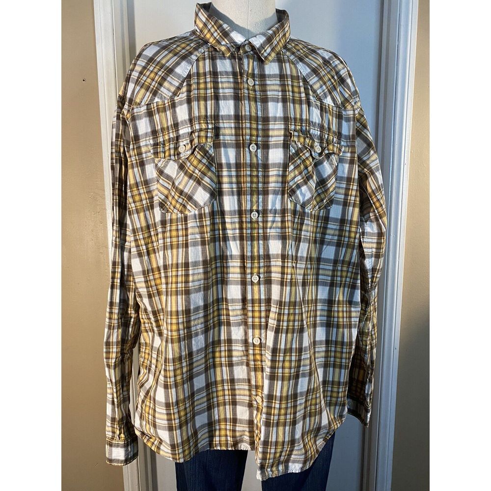 Men's Patagonia‎ Organic Cotton Long Sleeve Plaid Button Down Shirt Size XL